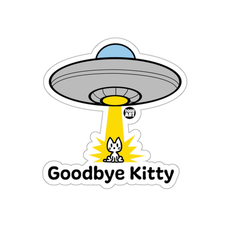 Load image into Gallery viewer, Goodbye Kitty UFO Abduction Cute Sticker
