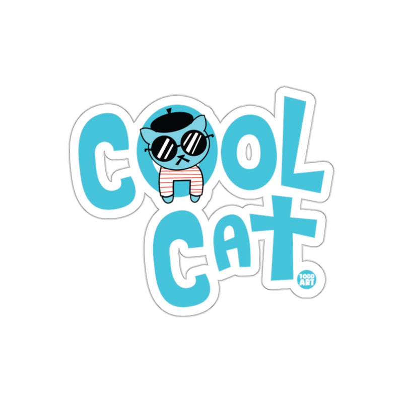 Load image into Gallery viewer, Cool Cat With Beret and Shades Illustration sticker
