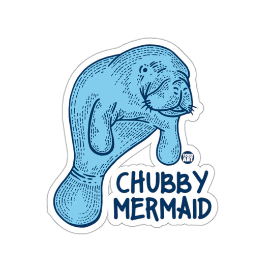 Chubby Mermaid Manatee Sticker Fun Humorous Design