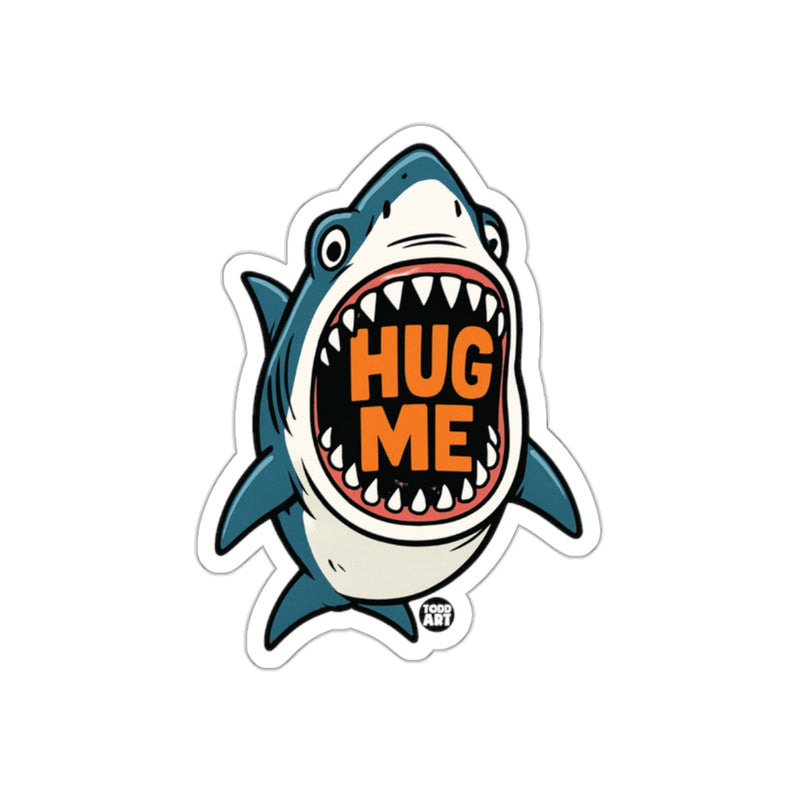 Load image into Gallery viewer, Hug Me Cartoon Shark with Sharp Teeth Artwork sticker
