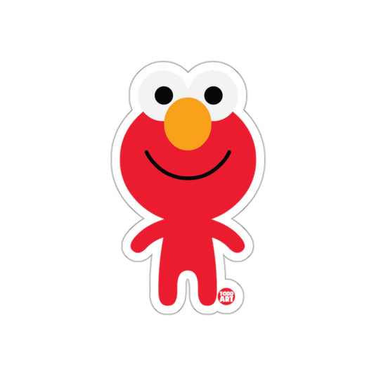 Cute Red Cartoon Character with Smiling Face Sticker