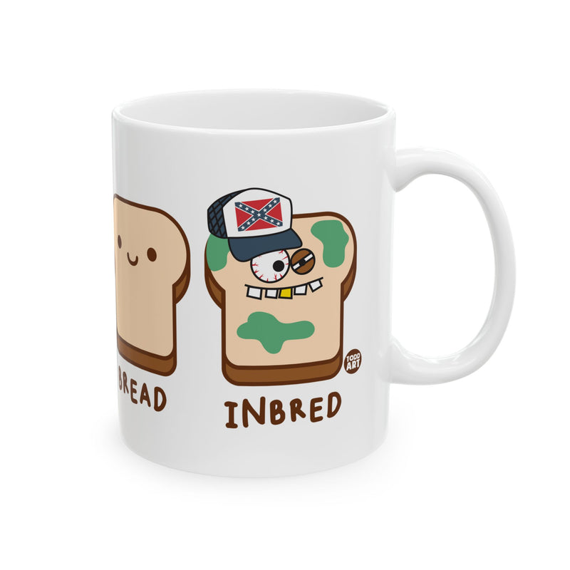 Load image into Gallery viewer, Bread In Bred Coffee Mug, Funny Bread Mug, In Bred Pun Mug
