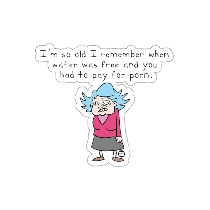 Load image into Gallery viewer, Funny Old Lady Cartoon Sticker with Humorous Quote
