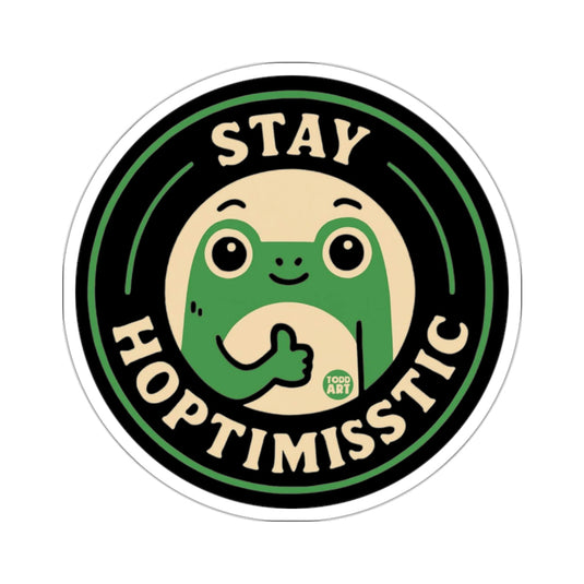 Stay Hoptimisstic Cute Frog Character Design 