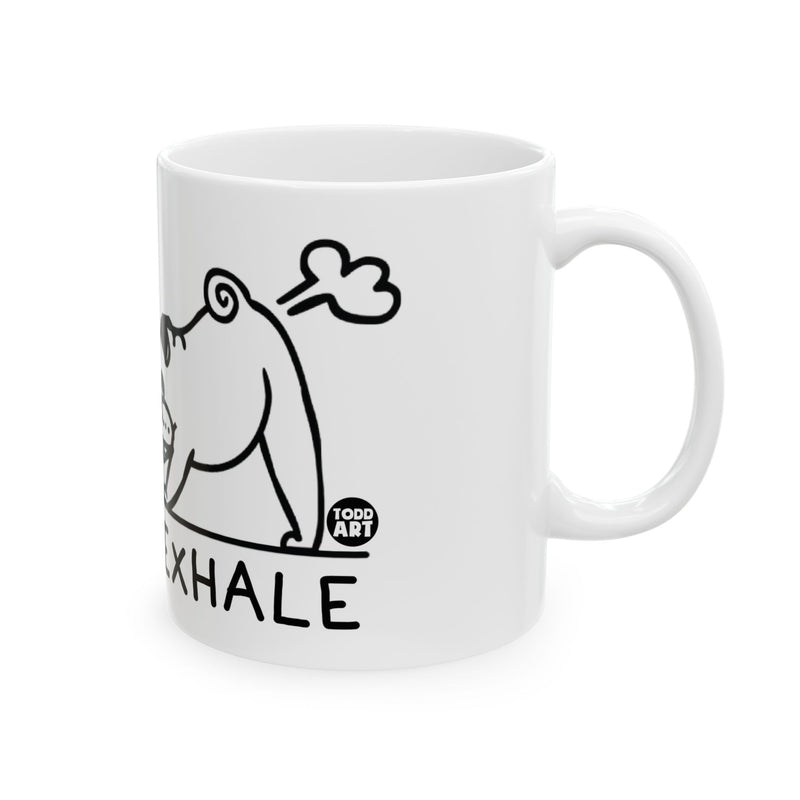 Load image into Gallery viewer, Inhale Exhale Yoga Dog Mug, Funny Mugs for Him, Sarcastic Mens Mug, Funny Coffee Mug Men
