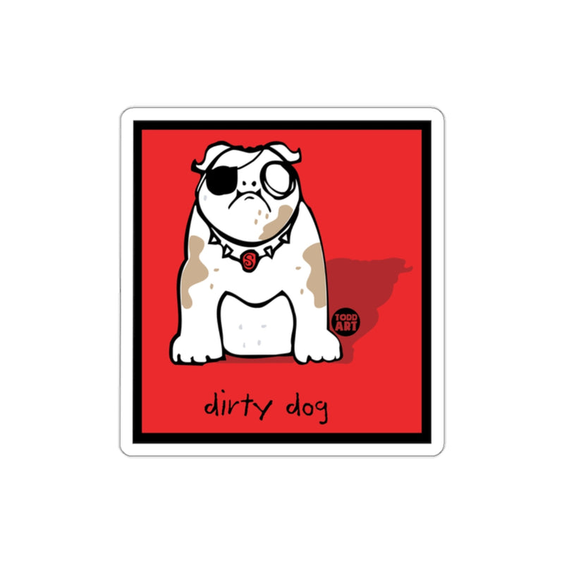 Load image into Gallery viewer, Dirty Dog Illustration with Eye Patch Sticker
