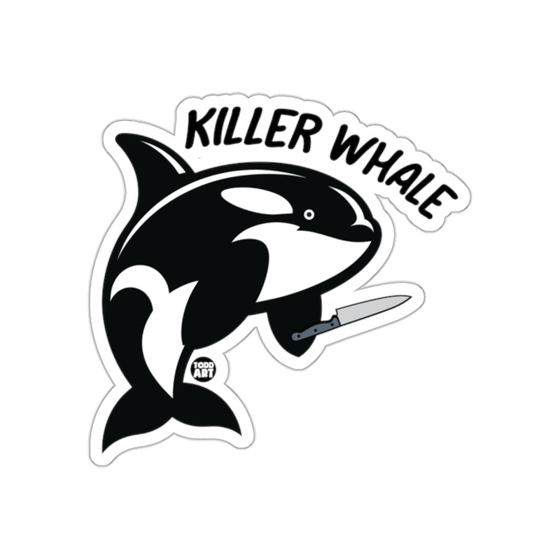 Load image into Gallery viewer, Killer Whale with Knife Funny Sticker for Various Surfaces
