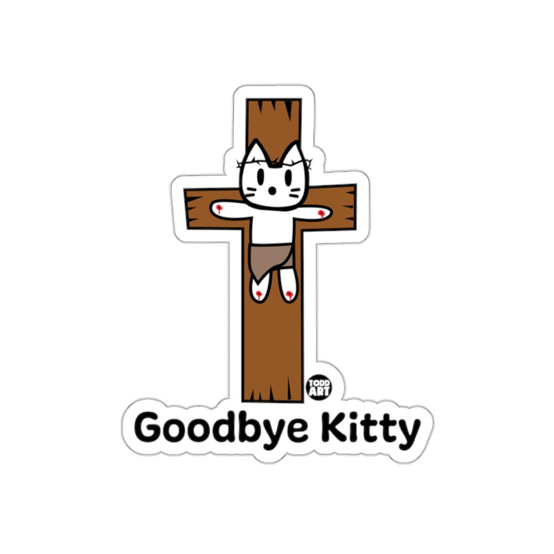 Load image into Gallery viewer, Goodbye Kitty Crucifixion Sticker Unique Design
