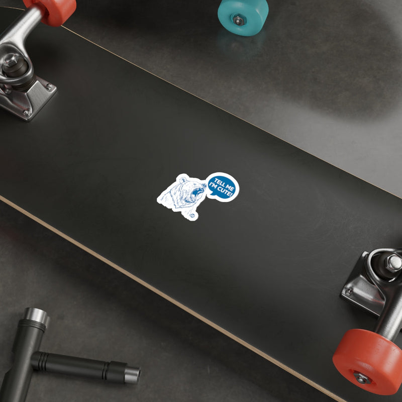 Load image into Gallery viewer, Skateboard with Cool Tell Me I'm Cute Sticker
