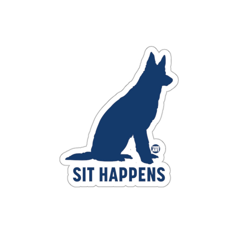 Load image into Gallery viewer, Sit Happens Dog Silhouette Sticker
