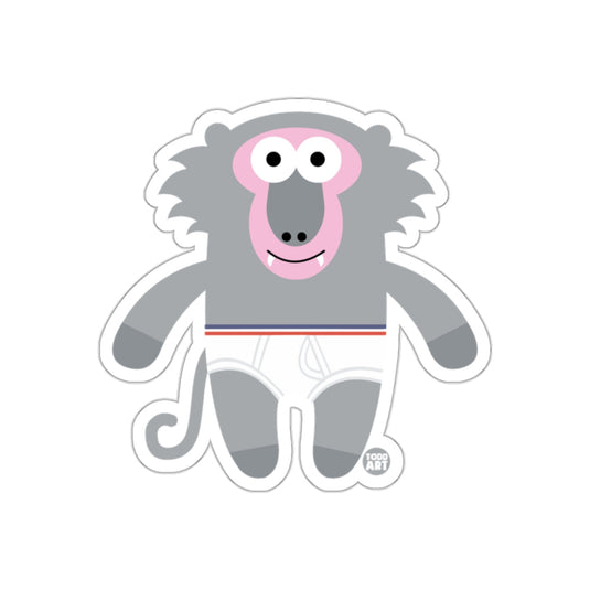 Cute Baboon Cartoon Character Graphic Design Sticker