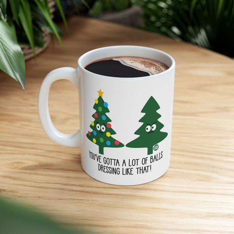 Load image into Gallery viewer, Funny Christmas Tree You've Gotta Lot of Balls Mug
