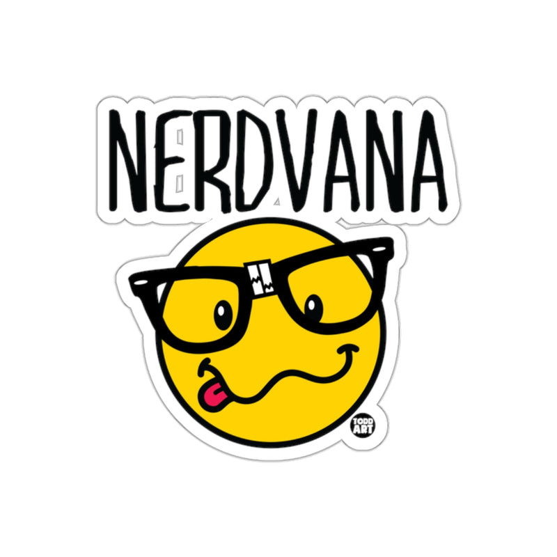Load image into Gallery viewer, Nerdvana With Yellow Funny Face Nerd sticker
