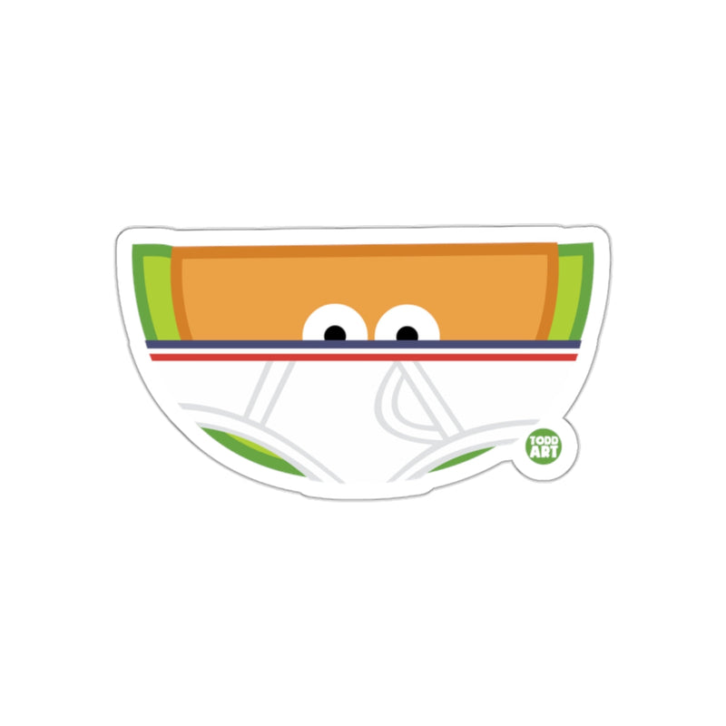 Load image into Gallery viewer, Cartoon Melon Slice with Underwear Sticker Design
