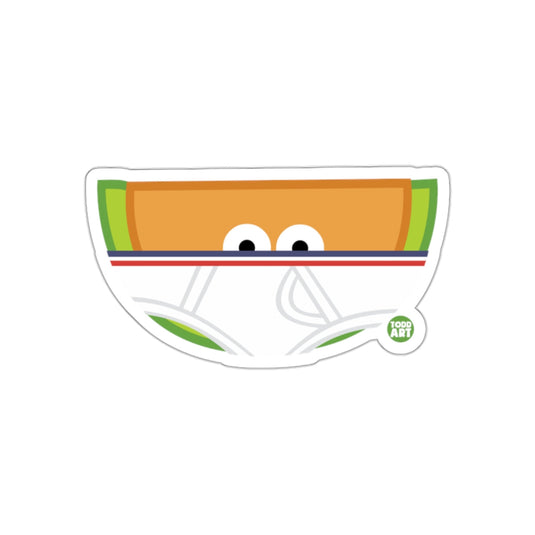 Cartoon Melon Slice with Underwear Sticker Design