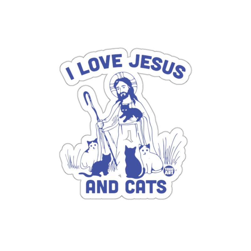 Load image into Gallery viewer, I Love Jesus And Cats Design Sticker For Pet Lovers
