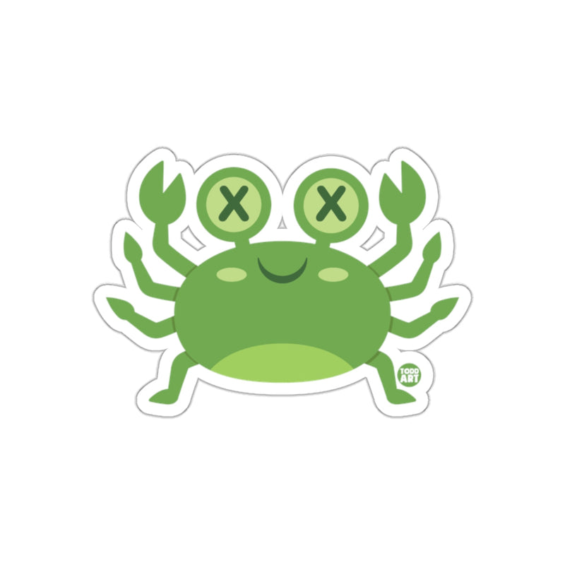 Load image into Gallery viewer, Happy Green Cartoon Crab Sticker for Kids and Adults
