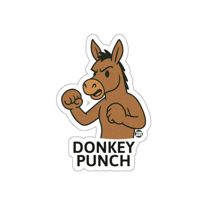 Load image into Gallery viewer, Angry Donkey Punch Cartoon Design Art Sticker
