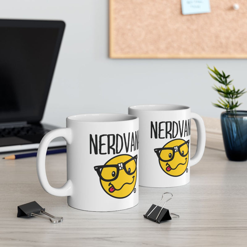 Load image into Gallery viewer, Nerdvana Emoticon Face Design Coffee Mug Product
