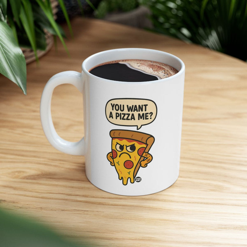 Load image into Gallery viewer, Funny Pizza Mug with Cartoon Slice Design
