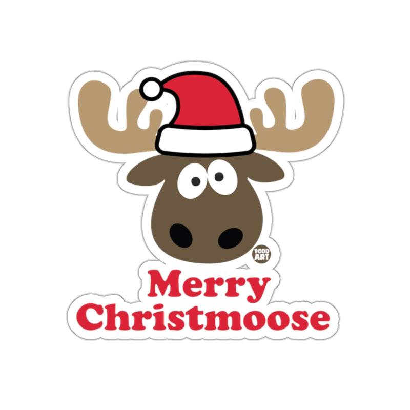 Load image into Gallery viewer, Merry Christmoose Cute Christmas Moose Sticker
