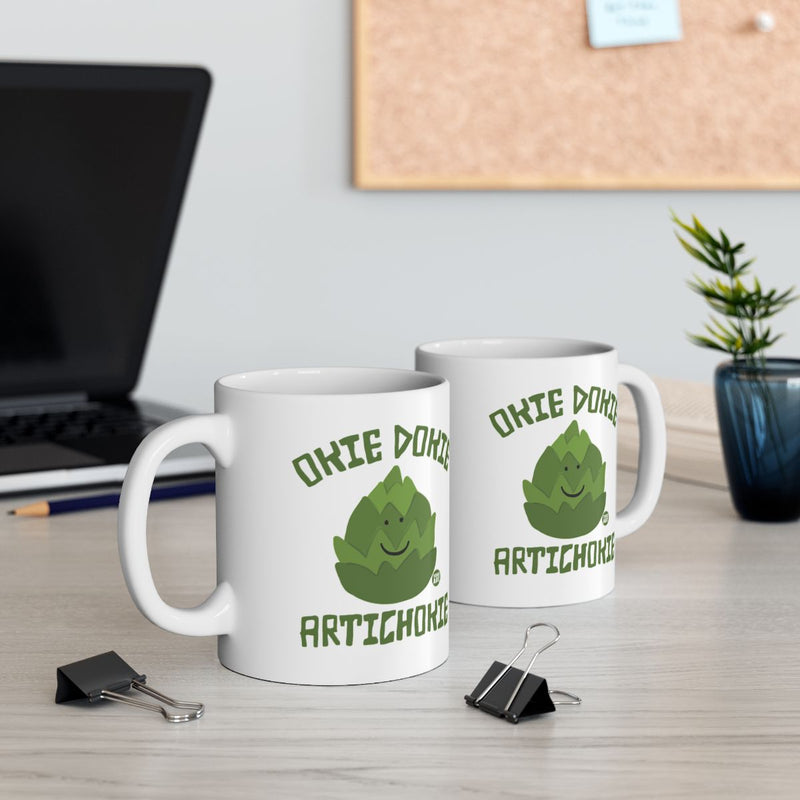 Load image into Gallery viewer, Okie Dokie Artichokie Fun Custom White Coffee Mug
