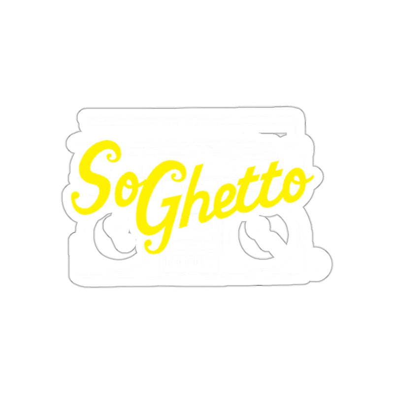 Load image into Gallery viewer, Yellow So Ghetto Graphic Design Trendy Slogan sticker
