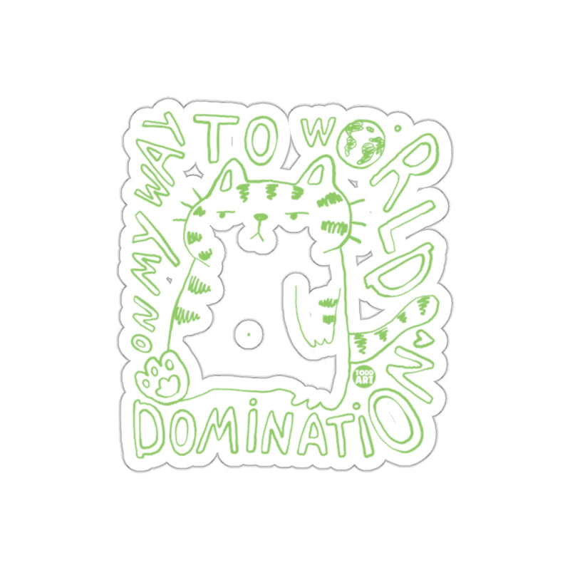 Load image into Gallery viewer, On My Way To World Domination Cat Sticker
