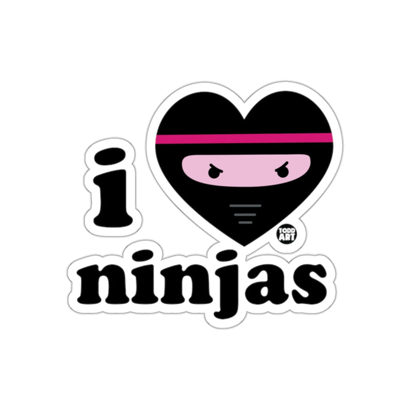 Load image into Gallery viewer, I Love Ninjas Heart Sticker - Fun Ninja Design Decal
