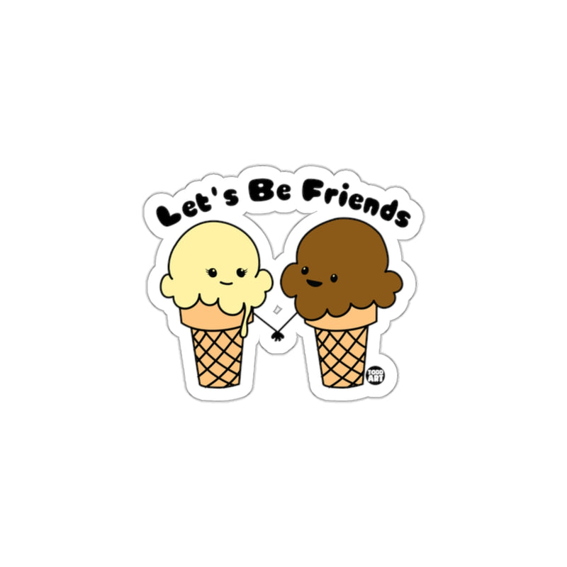 Load image into Gallery viewer, Let's Be Friends Ice Cream Cartoon Sticker
