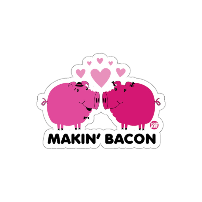Load image into Gallery viewer, Makin Bacon Pink Pig Couple with Hearts Above sticker
