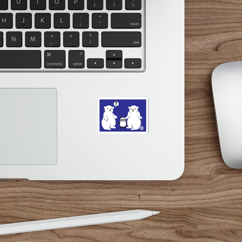 Load image into Gallery viewer, Cute Cartoon Polar Bears and Penguin Sticker for Laptop
