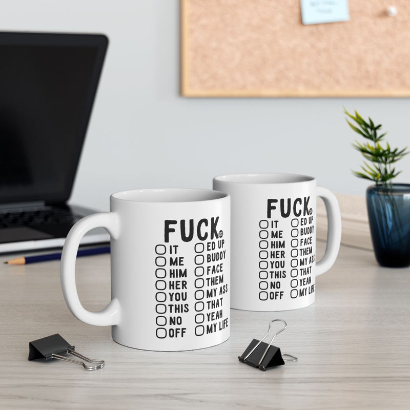 Load image into Gallery viewer, Funny Coffee Mugs with Humorous Checkboxes Design
