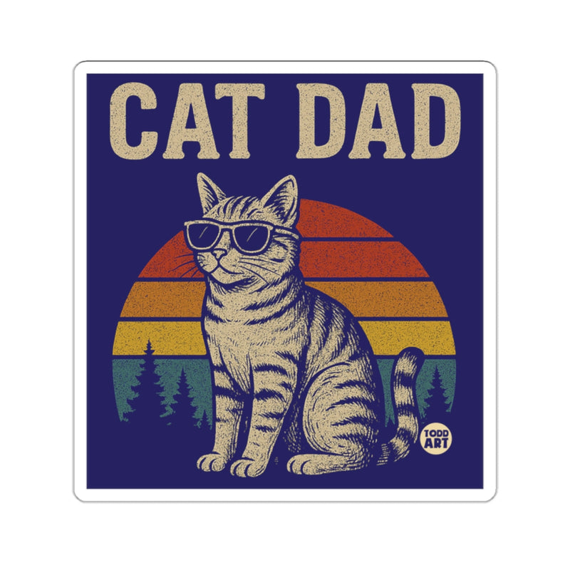 Load image into Gallery viewer, Retro Cat Dad with Sunglasses Graphic Art Sticker
