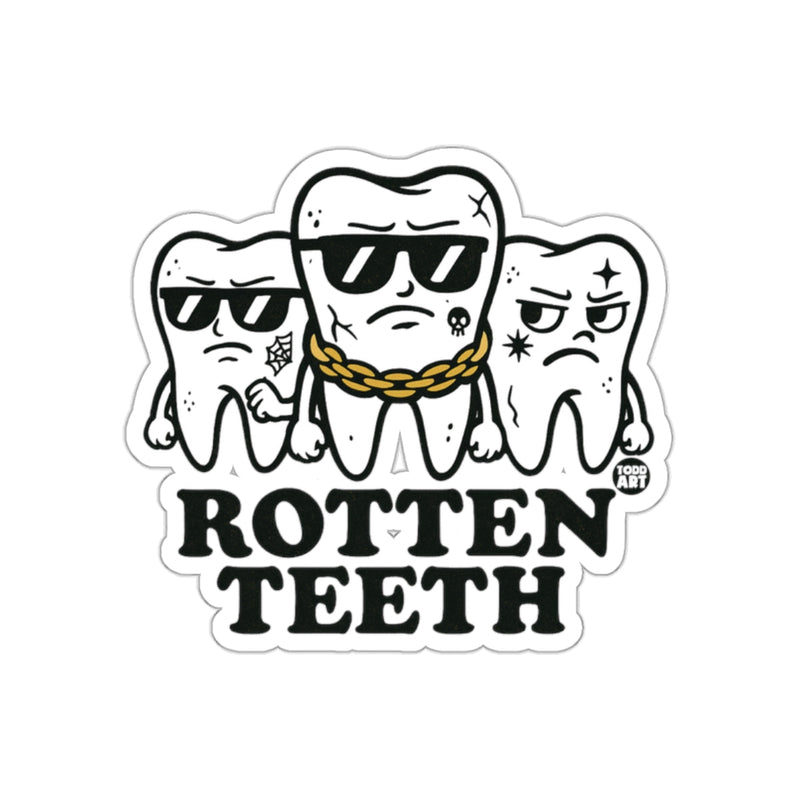 Load image into Gallery viewer, Rotten Teeth Funny Cool Cartoon Sticker Design
