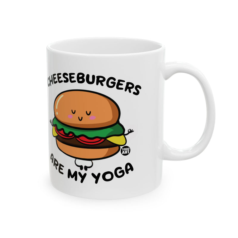 Load image into Gallery viewer, Cheeseburgers Are My Yoga Coffee Mug, Cheeseburger Lover Coffee Mug
