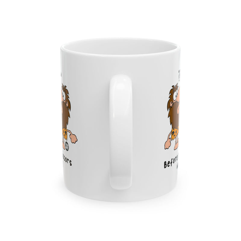 Load image into Gallery viewer, Caveman Rock Paper Scissors Coffee Mug, Funny Caveman Mug
