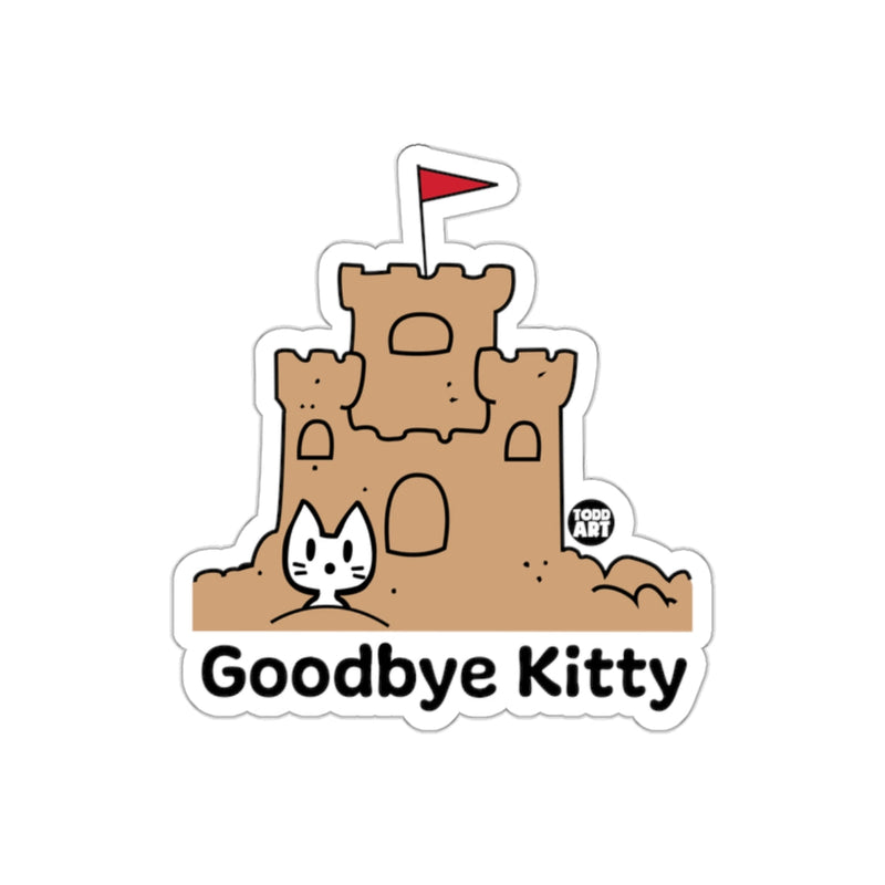Load image into Gallery viewer, Goodbye Kitty Sandcastle Fun Sticker Fun Design
