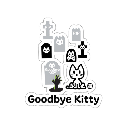 Goodbye Kitty Design with Gravestones Sticker