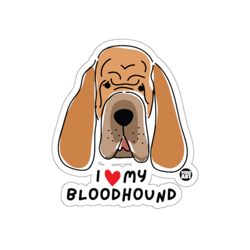 Load image into Gallery viewer, I Love My Bloodhound Cute Dog Sticker Decal Design
