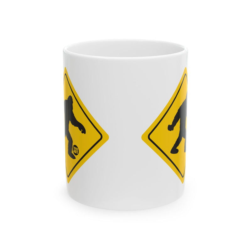 Load image into Gallery viewer, Bigfoot Crossing Mug, Bigfoot Fan Mug, Funny Bigfoot Mug
