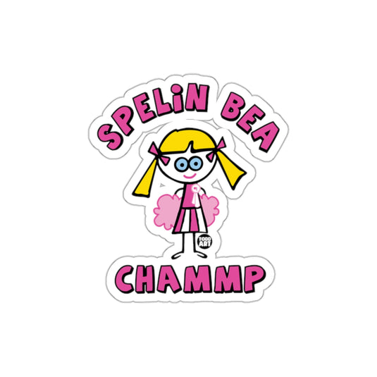 Spelin Bea Chammp Sticker for Kids and Students