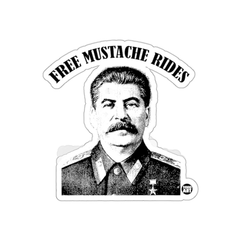 Load image into Gallery viewer, Free Mustache Rides Featuring Stalin Portrait sticker
