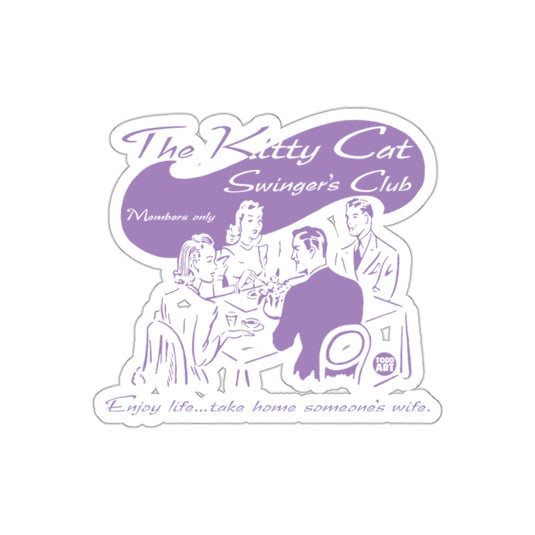 The Kitty Cat Swinger's Club Illustration Design sticker