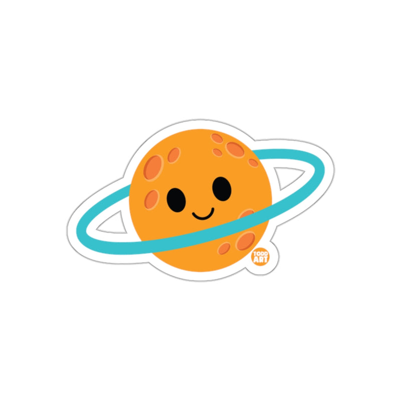 Load image into Gallery viewer, Cute Smiling Saturn with Rings Sticker for Kids and Fun
