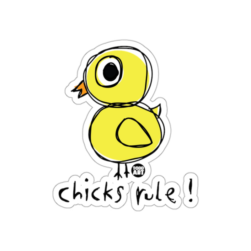 Load image into Gallery viewer, Cute Chicks Rule Cartoon Art Sticker for Kids

