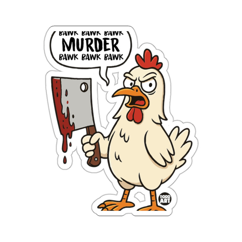 Load image into Gallery viewer, Angry Chicken with Cleaver Cartoon Sticker
