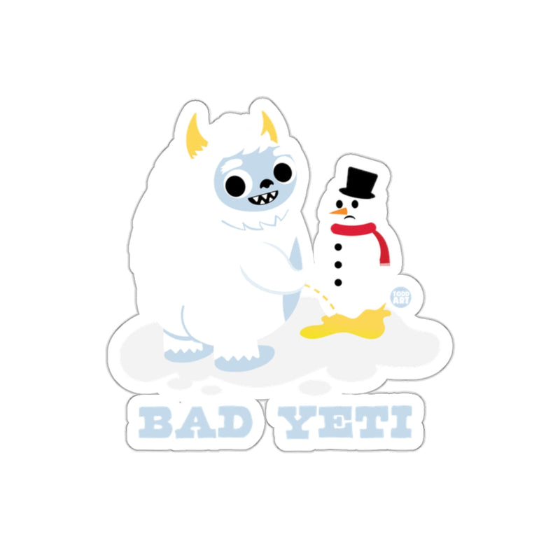 Load image into Gallery viewer, Cute Bad Yeti and Snowman Sticker Funny Design
