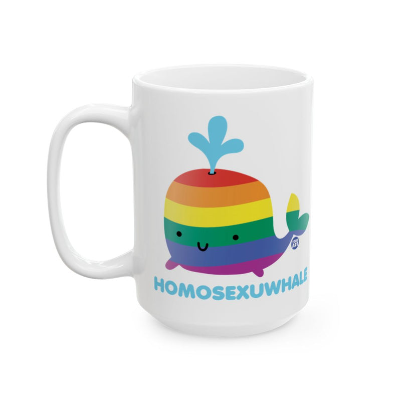 Load image into Gallery viewer, Homosexuwhale Rainbow Whale Mug Fun LGBTQ Product
