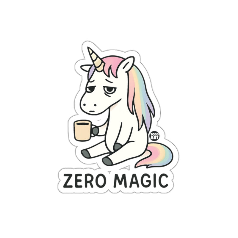 Load image into Gallery viewer, Zero Magic Bored Unicorn with Coffee Sticker
